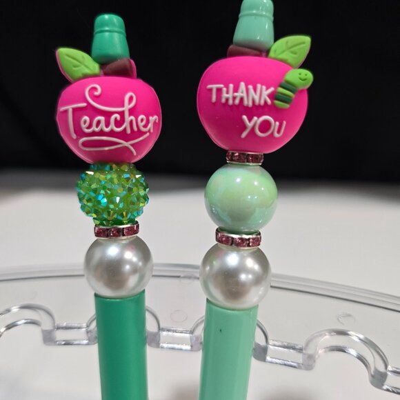 Pick-a-Pretty Pen "Teachers" by PenGwensPosh w/Black Extra Ink Refill & Cover - Picture 2 of 7